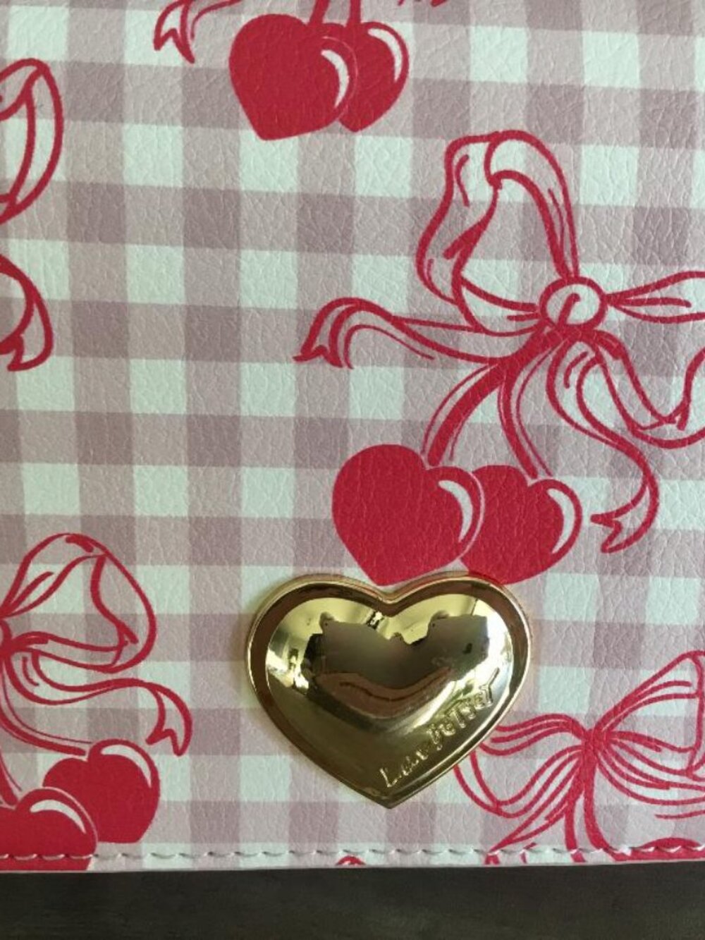 “Luv Betsey” Betsey Johnson Cherry Gingham Satchel Crossbody Handbag w/Cherries - Picture 4 of 8